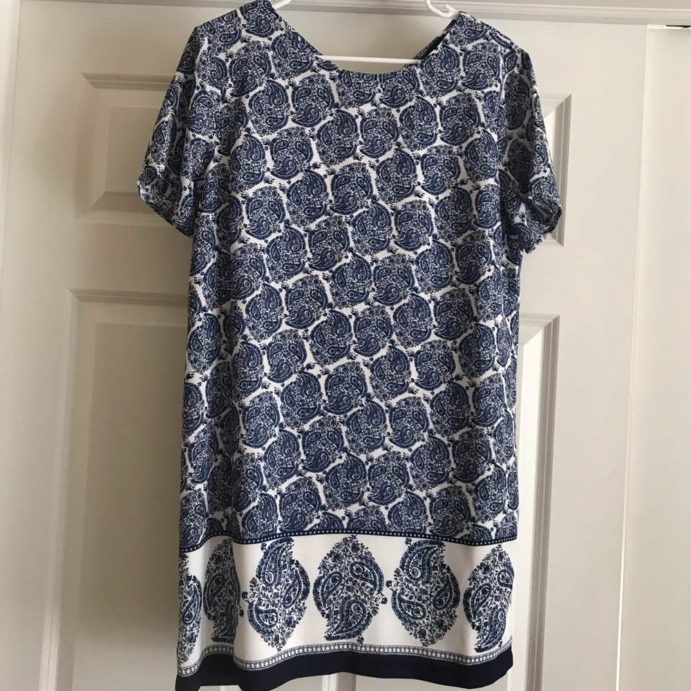 NWOT Paisley Print Blue LuLu's Shift Dress
